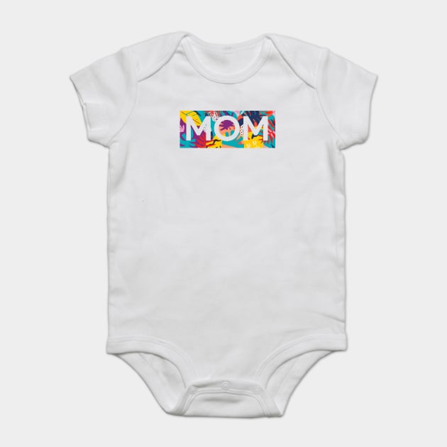 Mom, Mothers Day Gift, Tropical Floral Pattern Baby Bodysuit by logiamerch